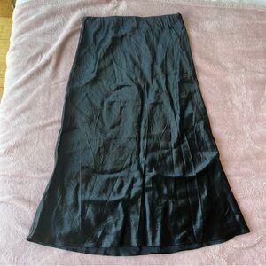 Aritzia satin midi slip skirt